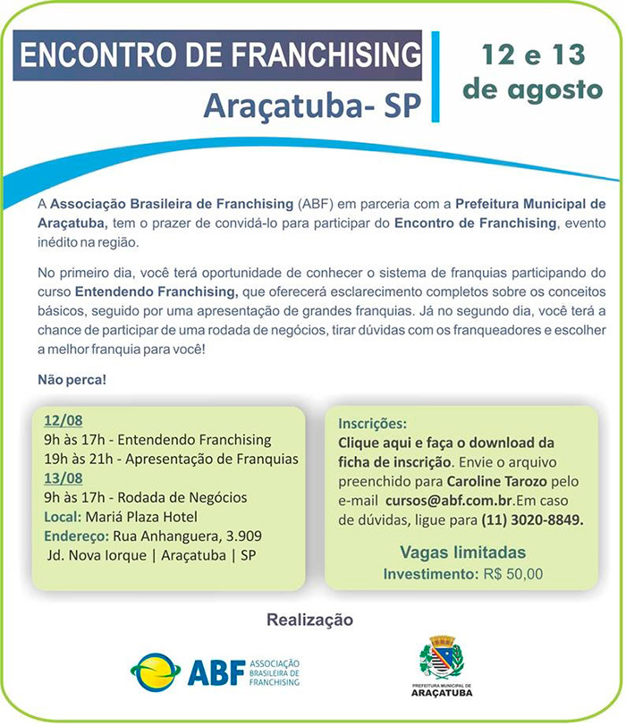 Encontro de Franchising Araçatuba São Paulo