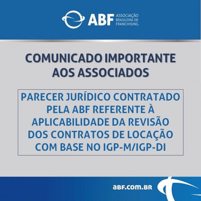 Aluguéis: ABF contrata Parecer Jurídico sobre aplicação do IGP nos contratos na pandemia